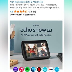 Amazon Echo Show 8 2nd Generation HD Smart Display